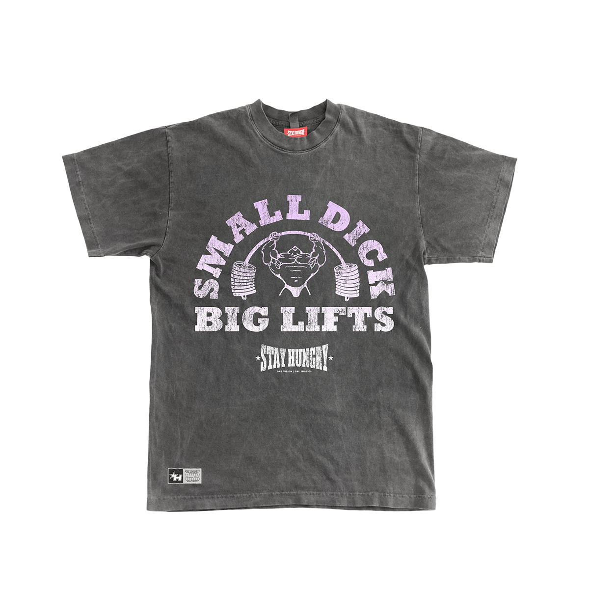 SMALL DICK, BIG LIFTS - Premium Oversize Tee (HEAVYWEIGHT - Black Pigment Dye)