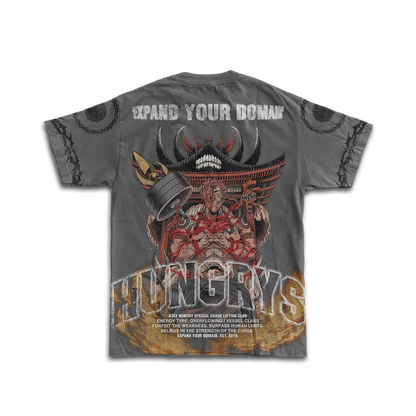 PREVENTA - EXPAND YOUR DOMAIN - MALEVOLENT SHRINE - Premium Oversize Tee (HEAVYWEIGHT - Shark Gray)