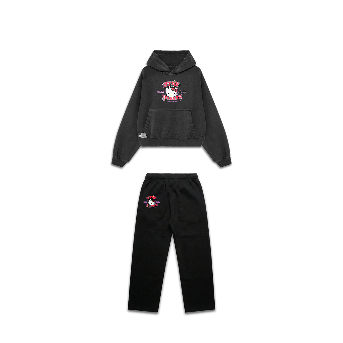 HELLO FITTY - Premium Oversize Sweatset (MIDWEIGHT - Black)
