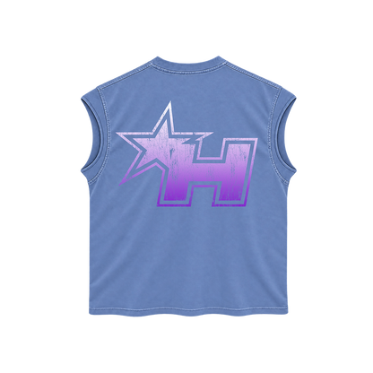 ESSENTIALS - 001 - Premium Oversize Tank Cut-Off (HEAVYWEIGHT - Dusty Blue)