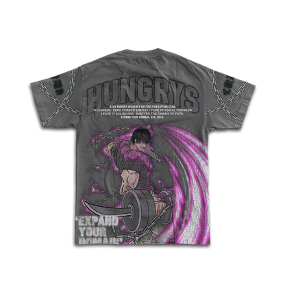 PREVENTA - EXPAND YOUR DOMAIN - RESTRICTED POWER - Premium Oversize Tee (HEAVYWEIGHT - Shark Gray)