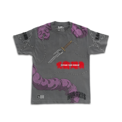 PREVENTA - EXPAND YOUR DOMAIN - RESTRICTED POWER - Premium Oversize Tee (HEAVYWEIGHT - Shark Gray)
